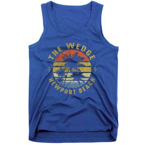 The Wedge Newport Beach Retro Palm Sunset Meaningful Giftbeach Design Gift Tank Top