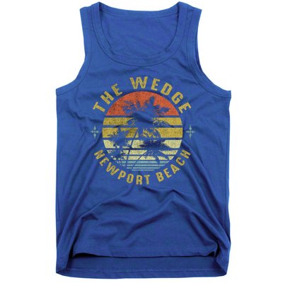 The Wedge Newport Beach Retro Palm Sunset Meaningful Giftbeach Design Gift Tank Top