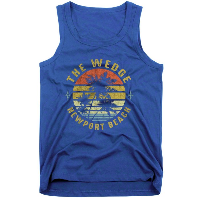 The Wedge Newport Beach Retro Palm Sunset Meaningful Giftbeach Design Gift Tank Top