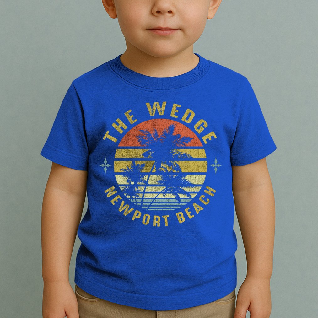 The Wedge Newport Beach Retro Palm Sunset Meaningful Giftbeach Design Gift Toddler T-Shirt