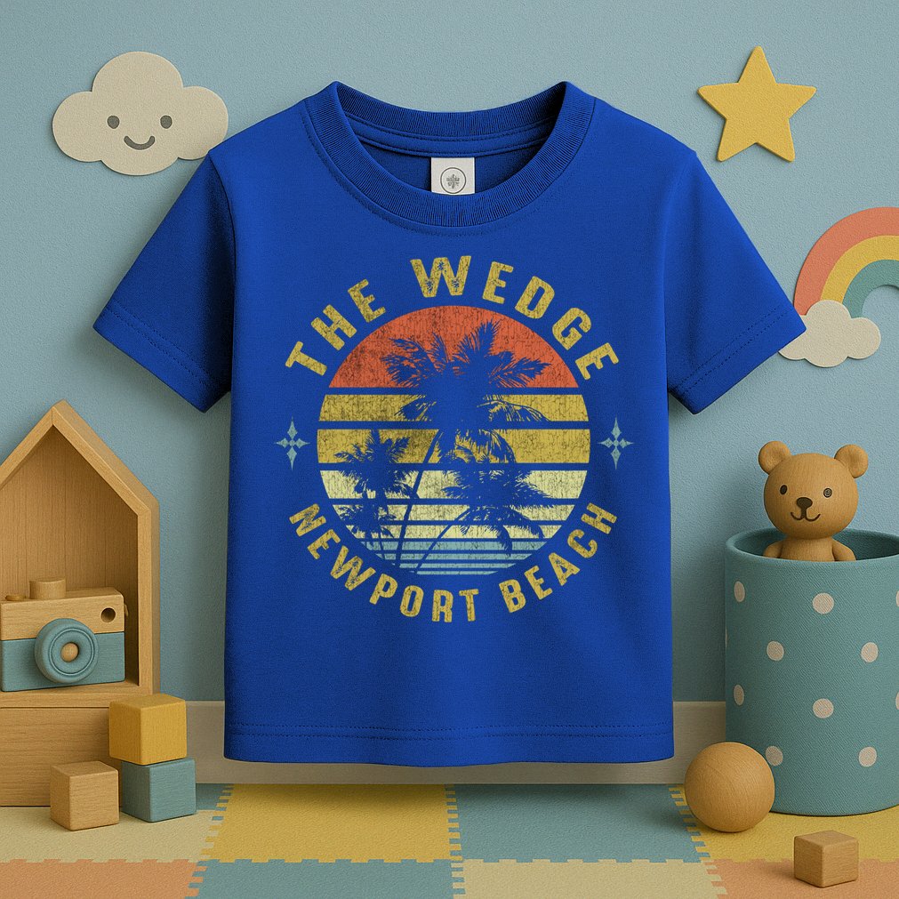 The Wedge Newport Beach Retro Palm Sunset Meaningful Giftbeach Design Gift Toddler T-Shirt