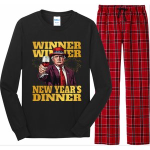 Trump Winner New YearS Dinner Funny Trump Drinking Wine Long Sleeve Pajama Set