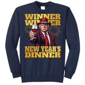 Trump Winner New YearS Dinner Funny Trump Drinking Wine Sweatshirt