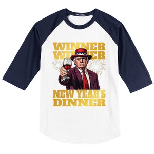 Trump Winner New YearS Dinner Funny Trump Drinking Wine Baseball Sleeve Shirt