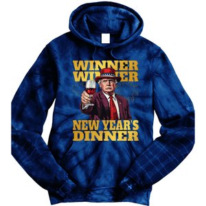 Trump Winner New YearS Dinner Funny Trump Drinking Wine Tie Dye Hoodie