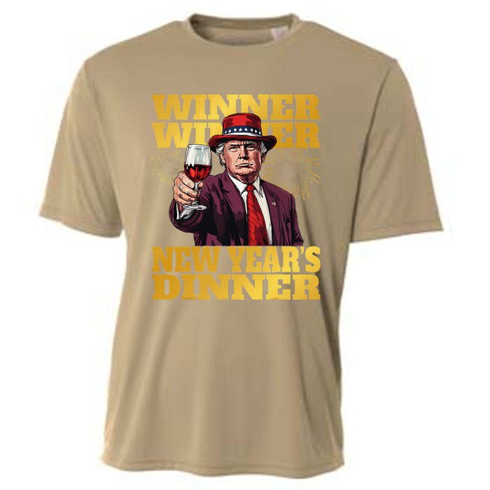 Trump Winner New YearS Dinner Funny Trump Drinking Wine Cooling Performance Crew T-Shirt