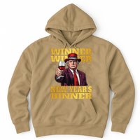 Trump Winner New YearS Dinner Funny Trump Drinking Wine Hoodie