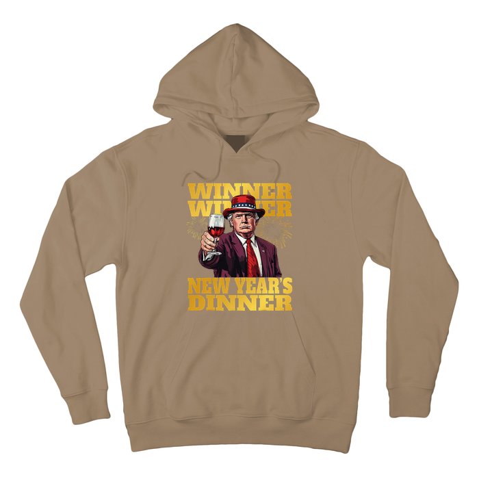 Trump Winner New YearS Dinner Funny Trump Drinking Wine Hoodie