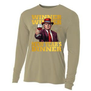 Trump Winner New YearS Dinner Funny Trump Drinking Wine Cooling Performance Long Sleeve Crew