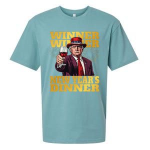 Trump Winner New YearS Dinner Funny Trump Drinking Wine Sueded Cloud Jersey T-Shirt