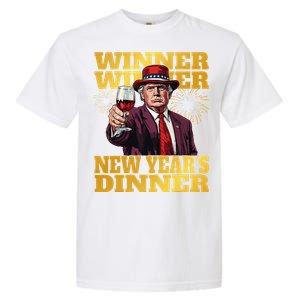 Trump Winner New YearS Dinner Funny Trump Drinking Wine Garment-Dyed Heavyweight T-Shirt