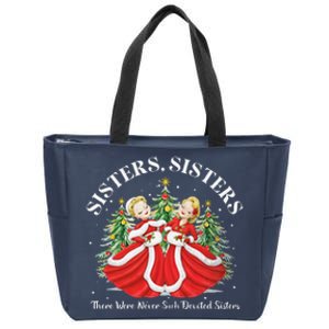 There Were Never Such Devoted Sisters Christmas Xmas Pajamas Zip Tote Bag