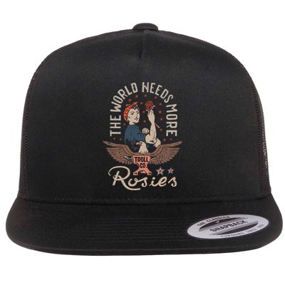 The World Needs More Rosies Funny Design Flatbill Hat