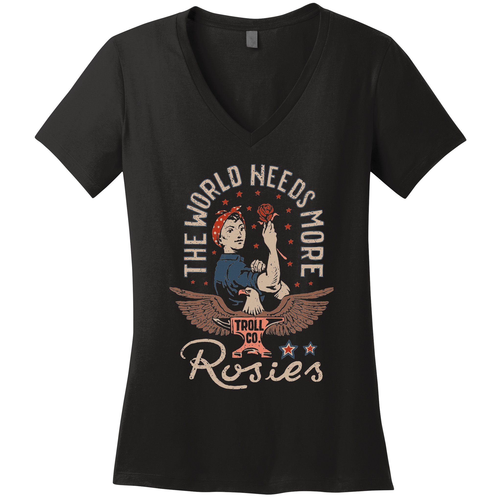 The World Needs More Rosies Funny Design Women's V-Neck T-Shirt