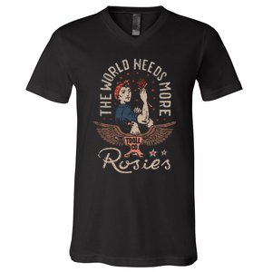 The World Needs More Rosies Funny Design V-Neck T-Shirt