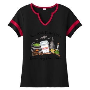 This Witch Needs Coffee Before Any Hocus Pocus Ladies Halftime Notch Neck Tee