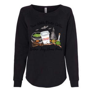 This Witch Needs Coffee Before Any Hocus Pocus Womens California Wash Sweatshirt