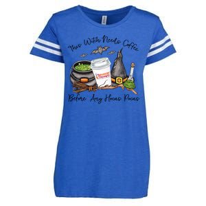 This Witch Needs Coffee Before Any Hocus Pocus Enza Ladies Jersey Football T-Shirt