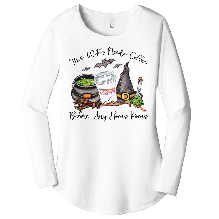 This Witch Needs Coffee Before Any Hocus Pocus Women's Perfect Tri Tunic Long Sleeve Shirt