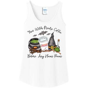 This Witch Needs Coffee Before Any Hocus Pocus Ladies Essential Tank