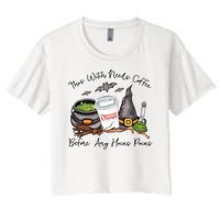 This Witch Needs Coffee Before Any Hocus Pocus Women's Crop Top Tee