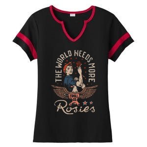 The World Needs More Rosies Funny Design Ladies Halftime Notch Neck Tee