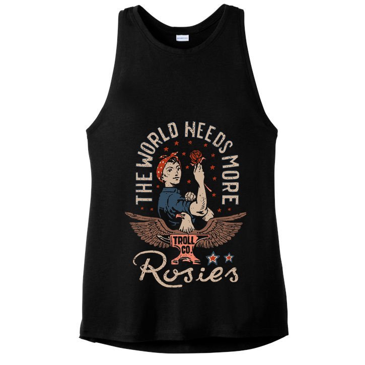 The World Needs More Rosies Funny Design Ladies PosiCharge Tri-Blend Wicking Tank