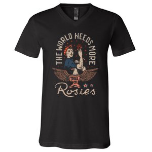 The World Needs More Rosies Funny Design V-Neck T-Shirt