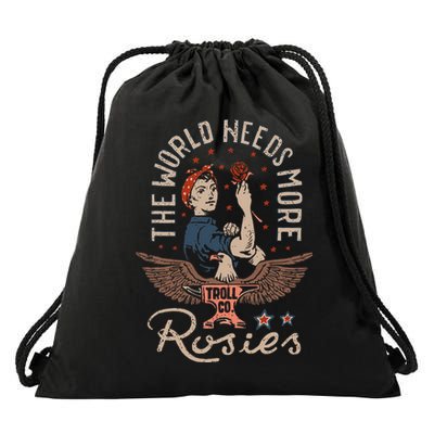 The World Needs More Rosies Funny Design Drawstring Bag