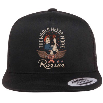 The World Needs More Rosies Funny Design Flatbill Hat