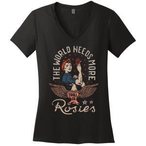 The World Needs More Rosies Funny Design Women's V-Neck T-Shirt