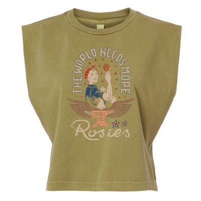 The World Needs More Rosies Funny Design Garment-Dyed Women's Muscle Tee