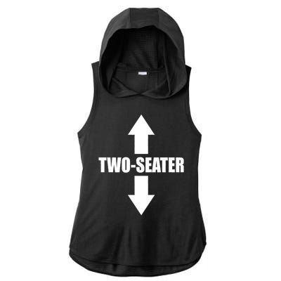 Two Seater Arrow Funny Ladies PosiCharge Tri-Blend Wicking Draft Hoodie Tank