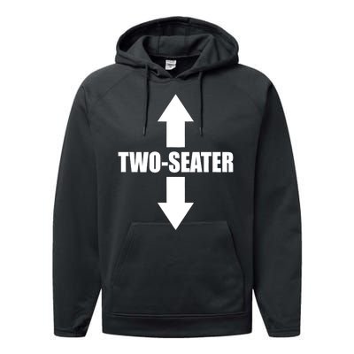 Two Seater Arrow Funny Performance Fleece Hoodie