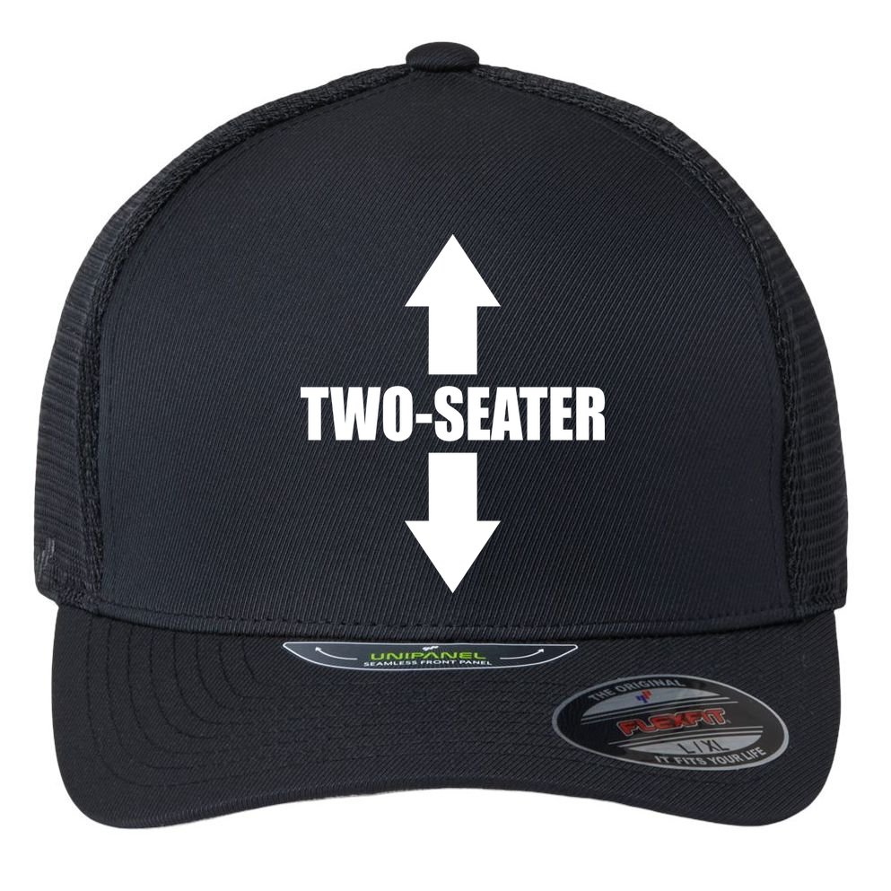 Two Seater Arrow Funny Flexfit Unipanel Trucker Cap