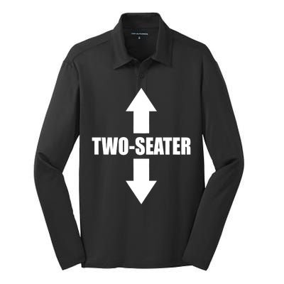 Two Seater Arrow Funny Silk Touch Performance Long Sleeve Polo