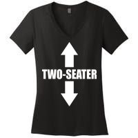 Two Seater Arrow Funny Women's V-Neck T-Shirt