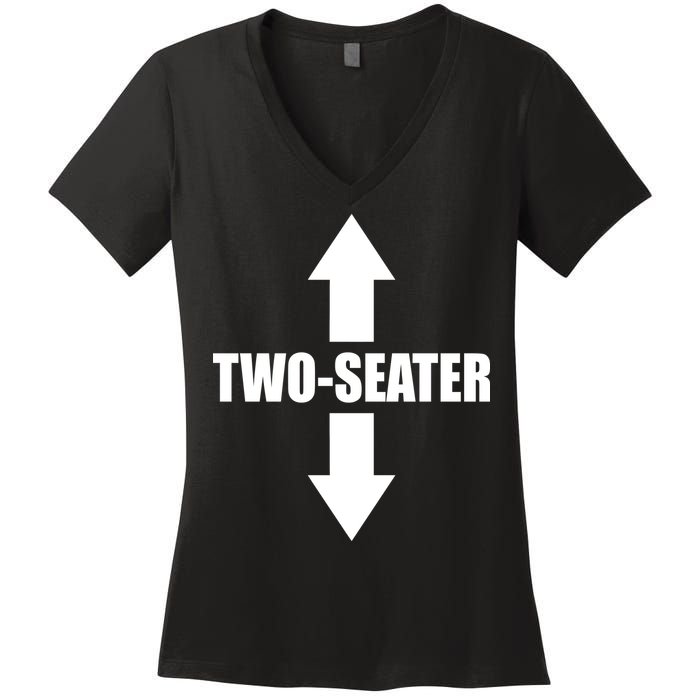 Two Seater Arrow Funny Women's V-Neck T-Shirt