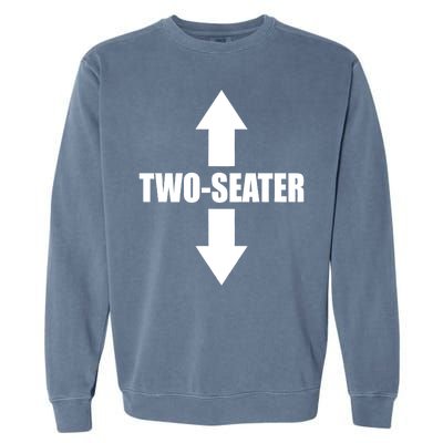 Two Seater Arrow Funny Garment-Dyed Sweatshirt