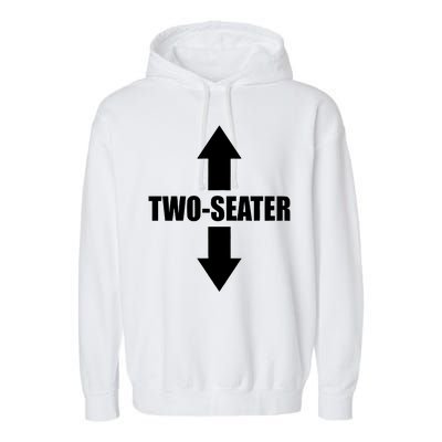 Two Seater Arrow Funny Garment-Dyed Fleece Hoodie