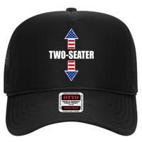 Two-Seater USA Flag Arrows Funny High Crown Mesh Back Trucker Hat