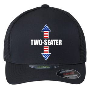 Two-Seater USA Flag Arrows Funny Flexfit Unipanel Trucker Cap