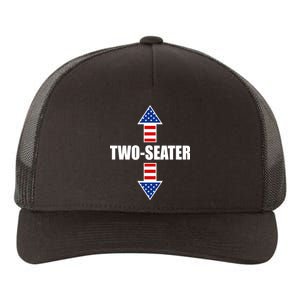 Two-Seater USA Flag Arrows Funny Yupoong Adult 5-Panel Trucker Hat