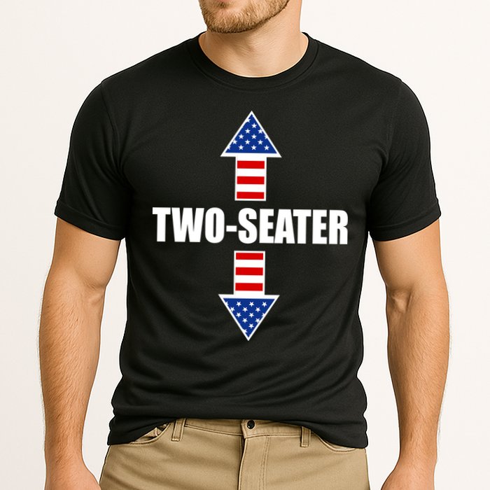 Two-Seater USA Flag Arrows Funny Cooling Performance Crew T-Shirt