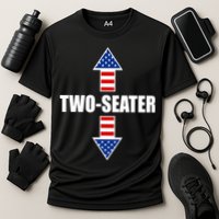 Two-Seater USA Flag Arrows Funny Cooling Performance Crew T-Shirt
