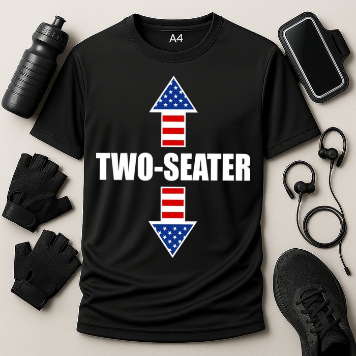 Two-Seater USA Flag Arrows Funny Cooling Performance Crew T-Shirt