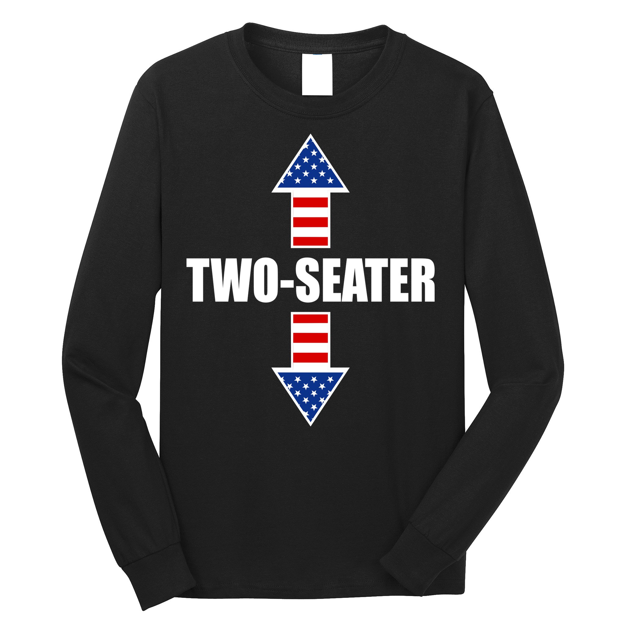 Two-Seater USA Flag Arrows Funny Long Sleeve Shirt