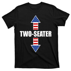 Two-Seater USA Flag Arrows Funny T-Shirt