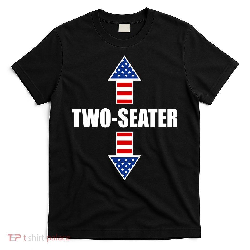 Two-Seater USA Flag Arrows Funny T-Shirt