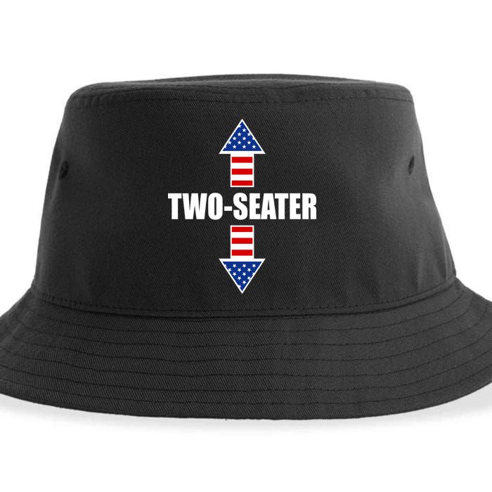 Two-Seater USA Flag Arrows Funny Sustainable Bucket Hat